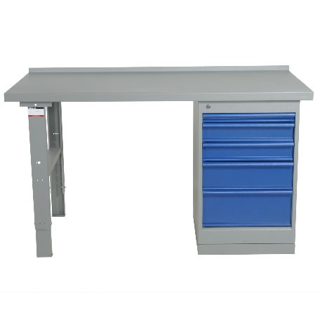 Justerbart arbetsbord 1600-2000mm med boardskiva - 5 lådor - Arbetsbord